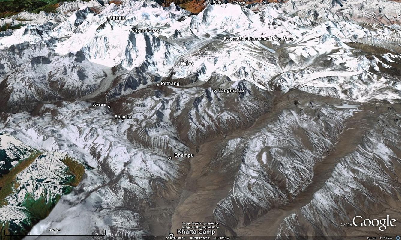1 0 Google Earth Image Of Everest Kangshung East Face Trek